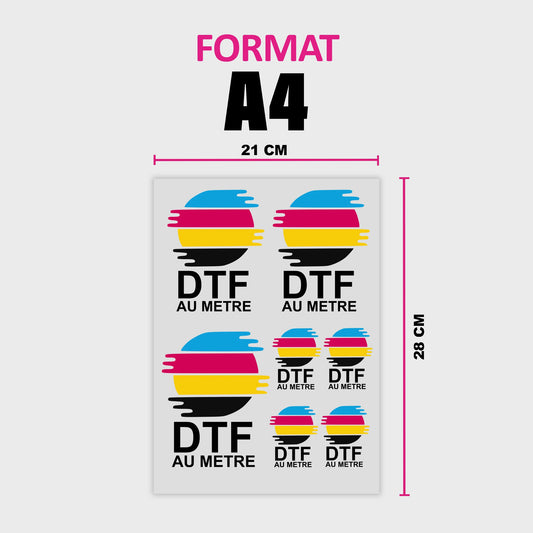 Transfert Dtf au metre, DTF feuille A4, DTF pas chère